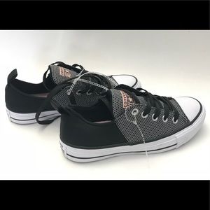 Converse All Star Black White Checkered Peach Sz 6